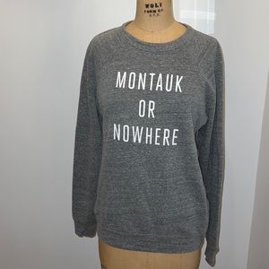 Or Nowhere by Knowlita “Montauk of Nowhere” Grey Fleece Long-sleeve Sweatshirt M